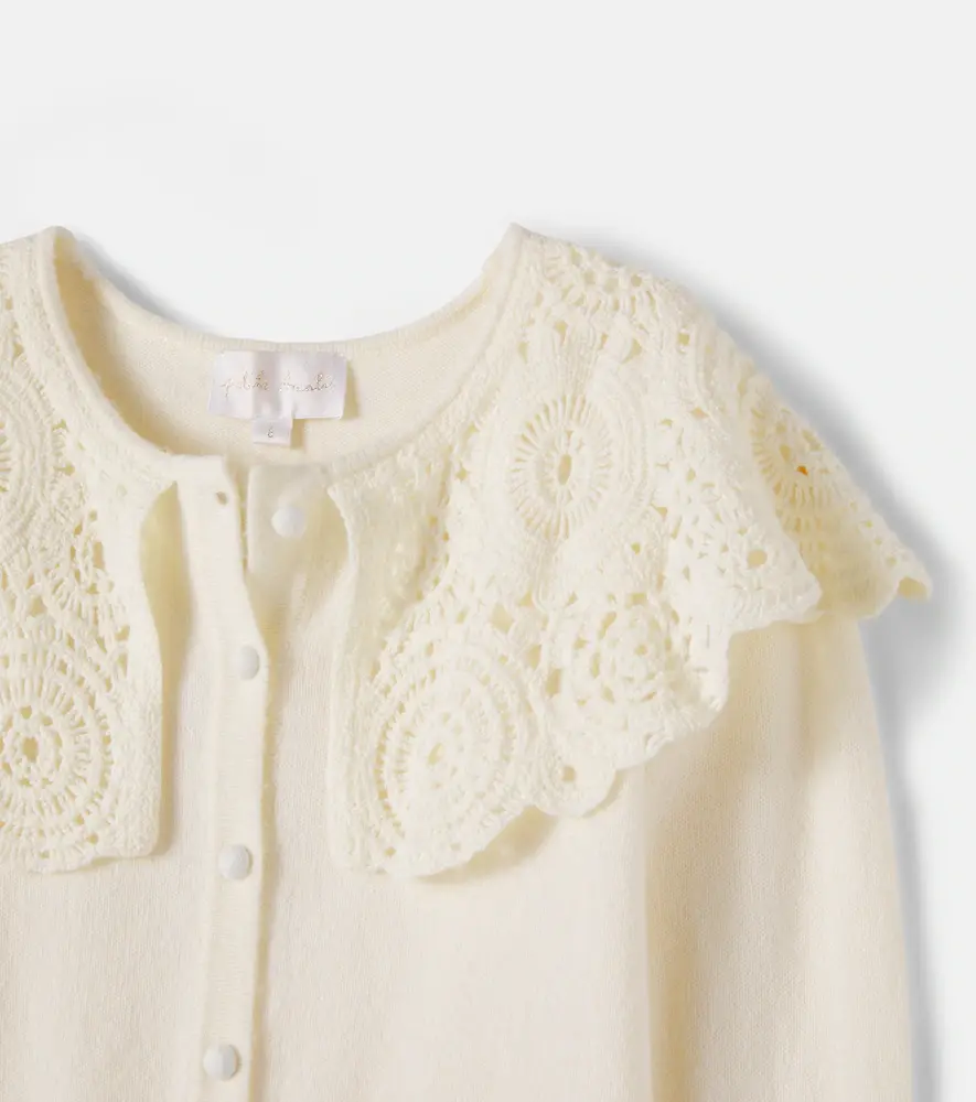 Petite Amalie Crochet-trimmed cotton-blend cardigan | Thumbnail 4