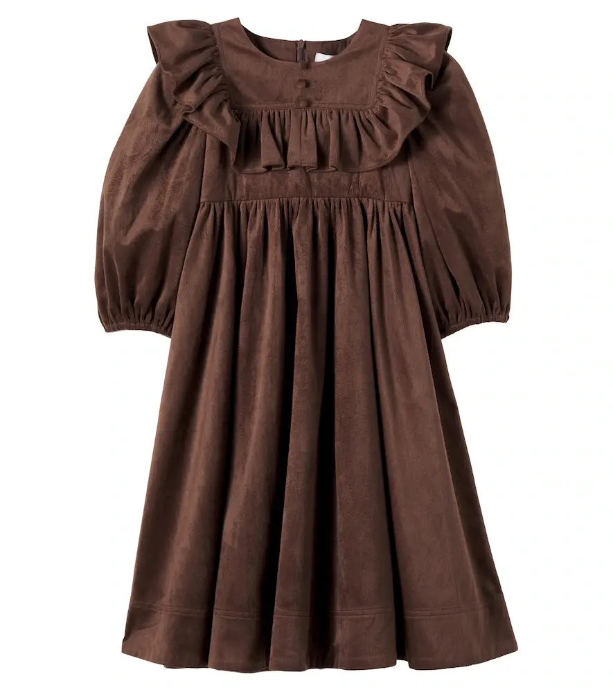 Petite Amalie Ruffled velvet dress | Image 1 Petite Amalie Ruffled velvet dress | Image 1