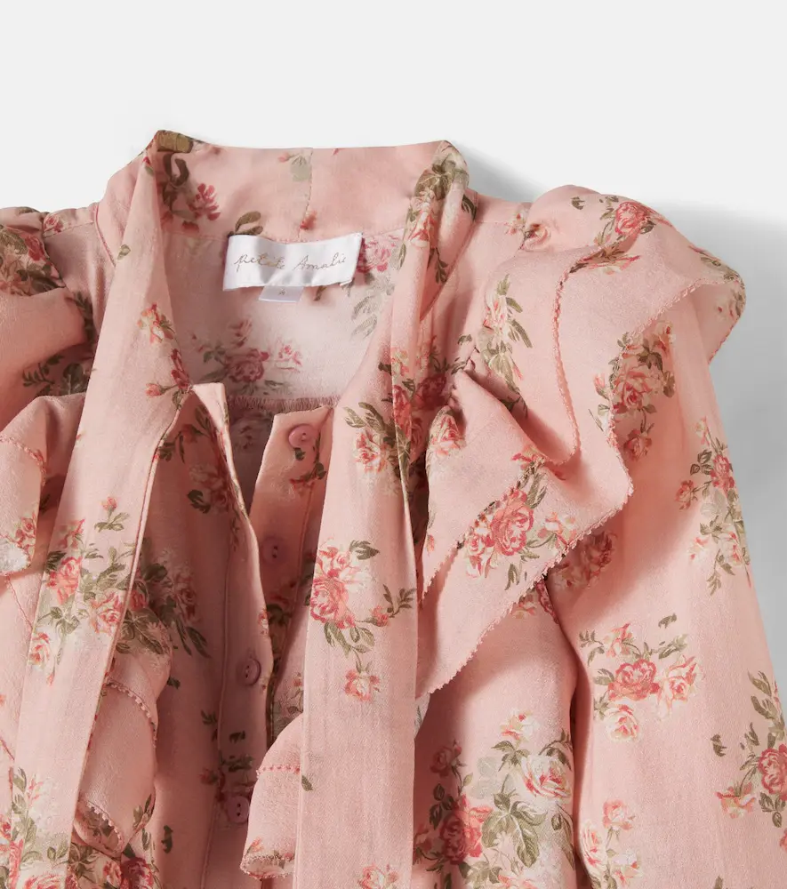 Petite Amalie Floral tie-neck blouse | Thumbnail 4 Petite Amalie Floral tie-neck blouse | Thumbnail 4