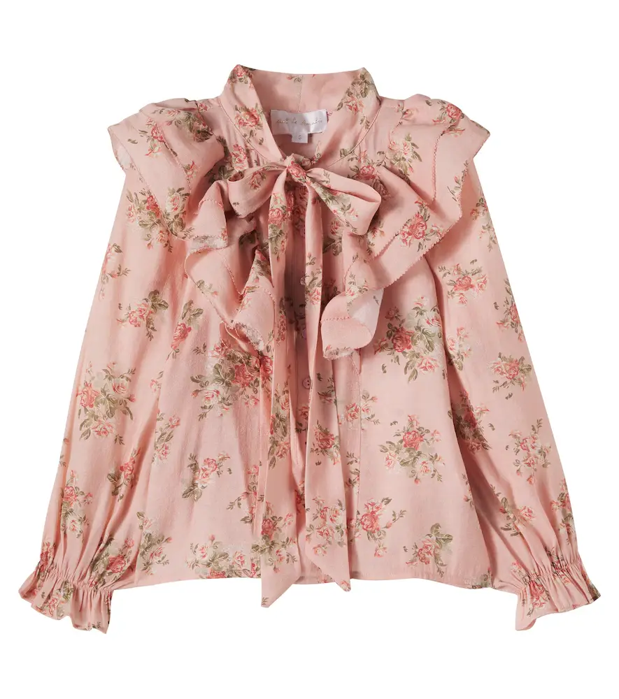 Petite Amalie Floral tie-neck blouse | Image 1 Petite Amalie Floral tie-neck blouse | Image 1