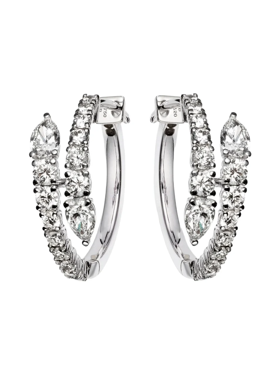 Bucherer Fine Jewellery Diamond Twist 18kt white gold earrings with diamonds