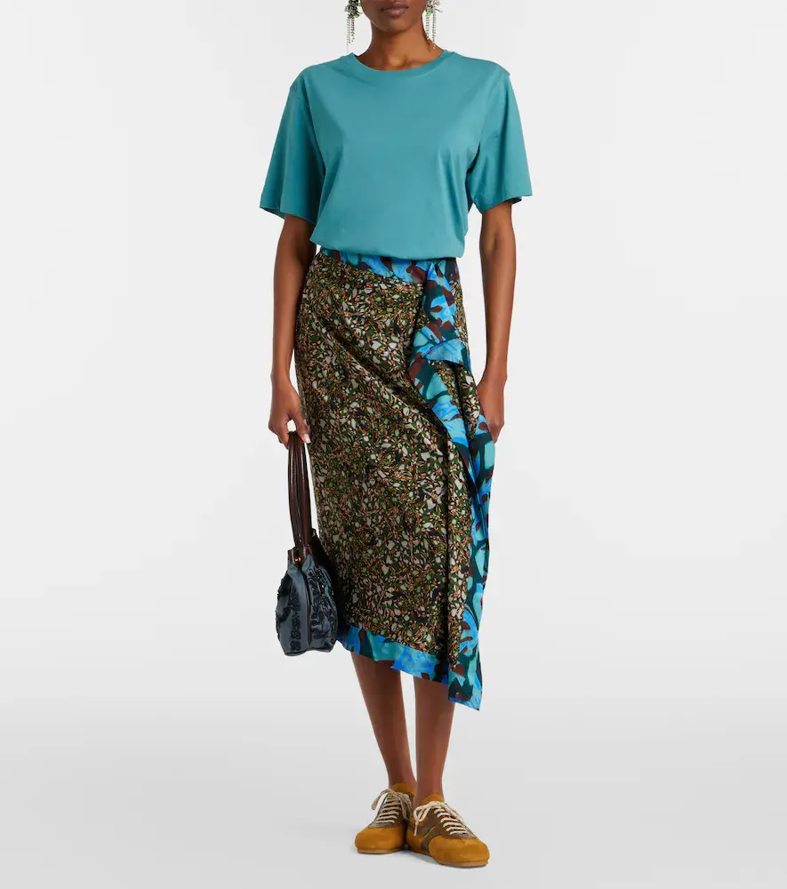Dries Van Noten Printed ruffled midi skirt | Thumbnail 3 Dries Van Noten Printed ruffled midi skirt | Thumbnail 3