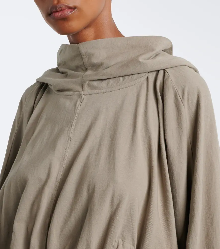 Rick Owens DRKSHDW cropped cotton jersey hoodie | Thumbnail 2