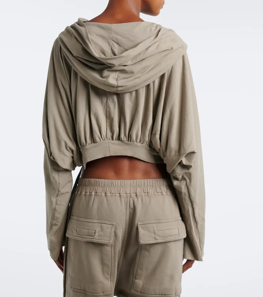 Rick Owens DRKSHDW cropped cotton jersey hoodie | Thumbnail 5