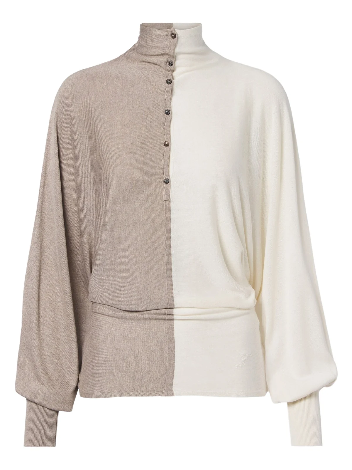 Paneled silk-blend sweater Paneled silk-blend sweater