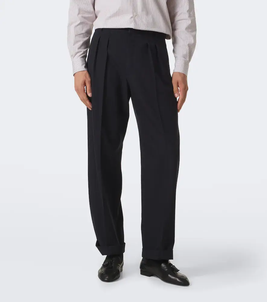 The Row Tavel pleated wool and cashmere straight pants | Thumbnail 3 The Row Tavel pleated wool and cashmere straight pants | Thumbnail 3