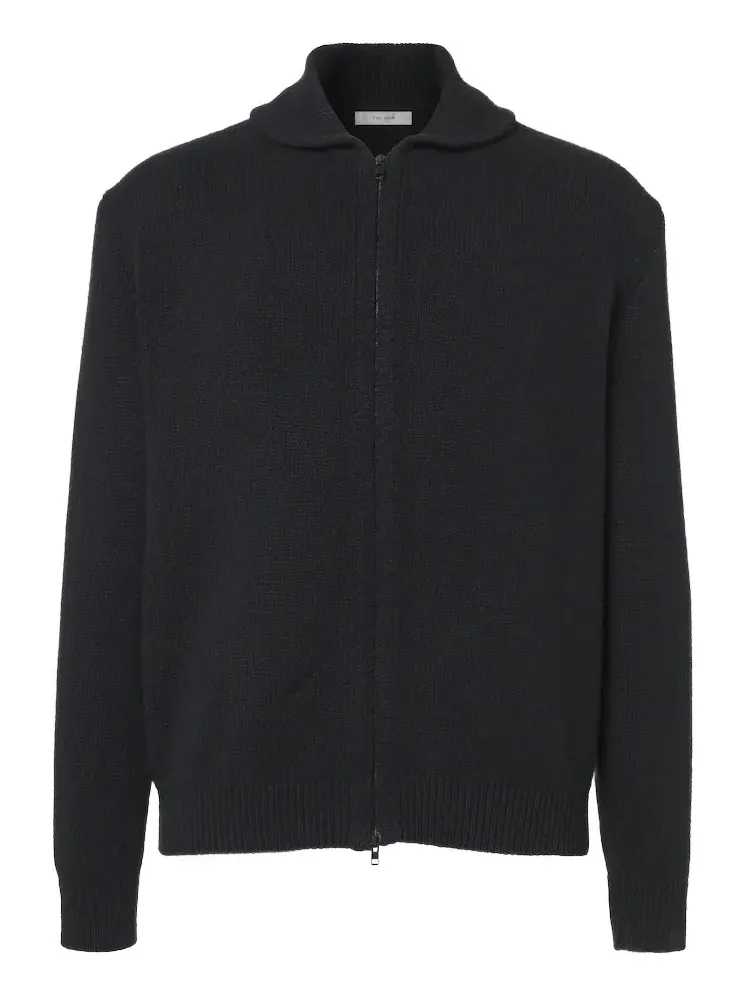 Buffalo wool, silk, and cashmere cardigan