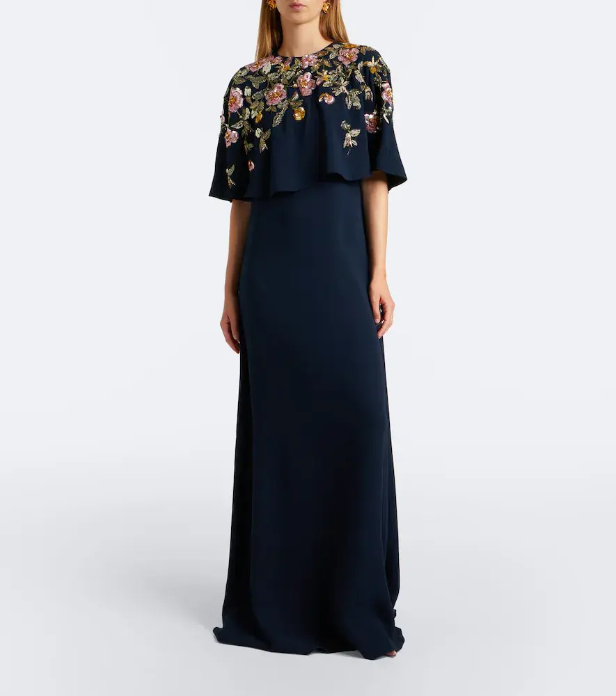 Oscar de la Renta Embellished silk-blend georgette gown | Thumbnail 2 Oscar de la Renta Embellished silk-blend georgette gown | Thumbnail 2