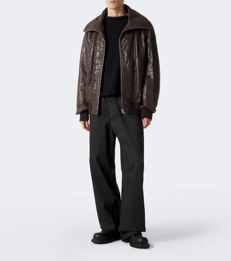 Rick Owens Dracuflight leather blouson jacket | Thumbnail 3 Rick Owens Dracuflight leather blouson jacket | Thumbnail 3