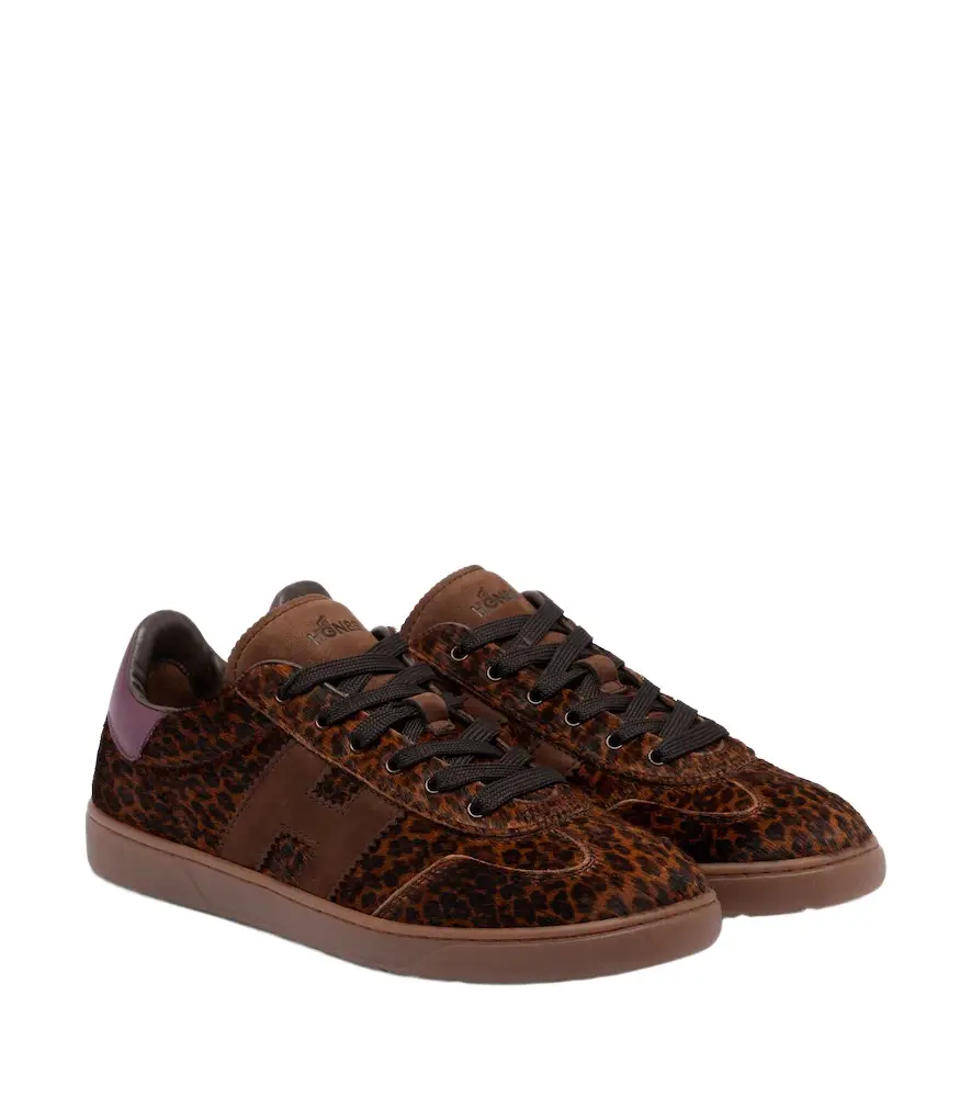 Hogan H647 leopard-print calf hair sneakers
