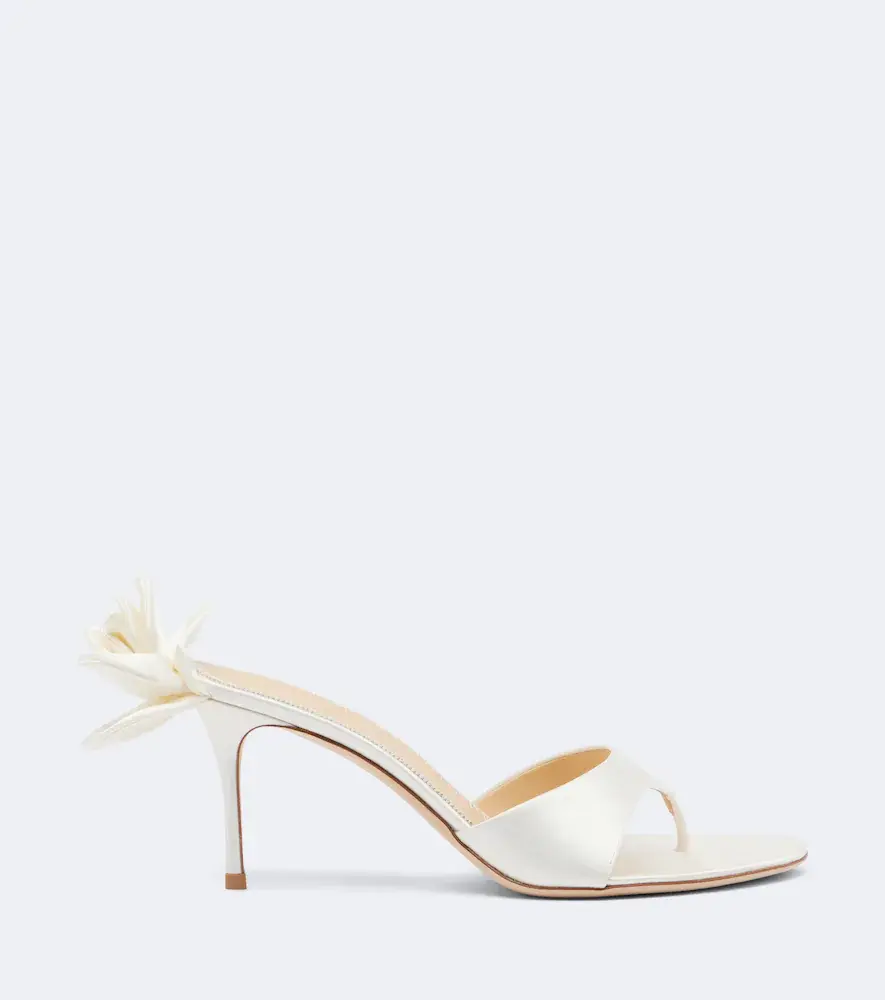 Magda Butrym Floral-appliqué satin thong sandals | Thumbnail 2 Magda Butrym Floral-appliqué satin thong sandals | Thumbnail 2