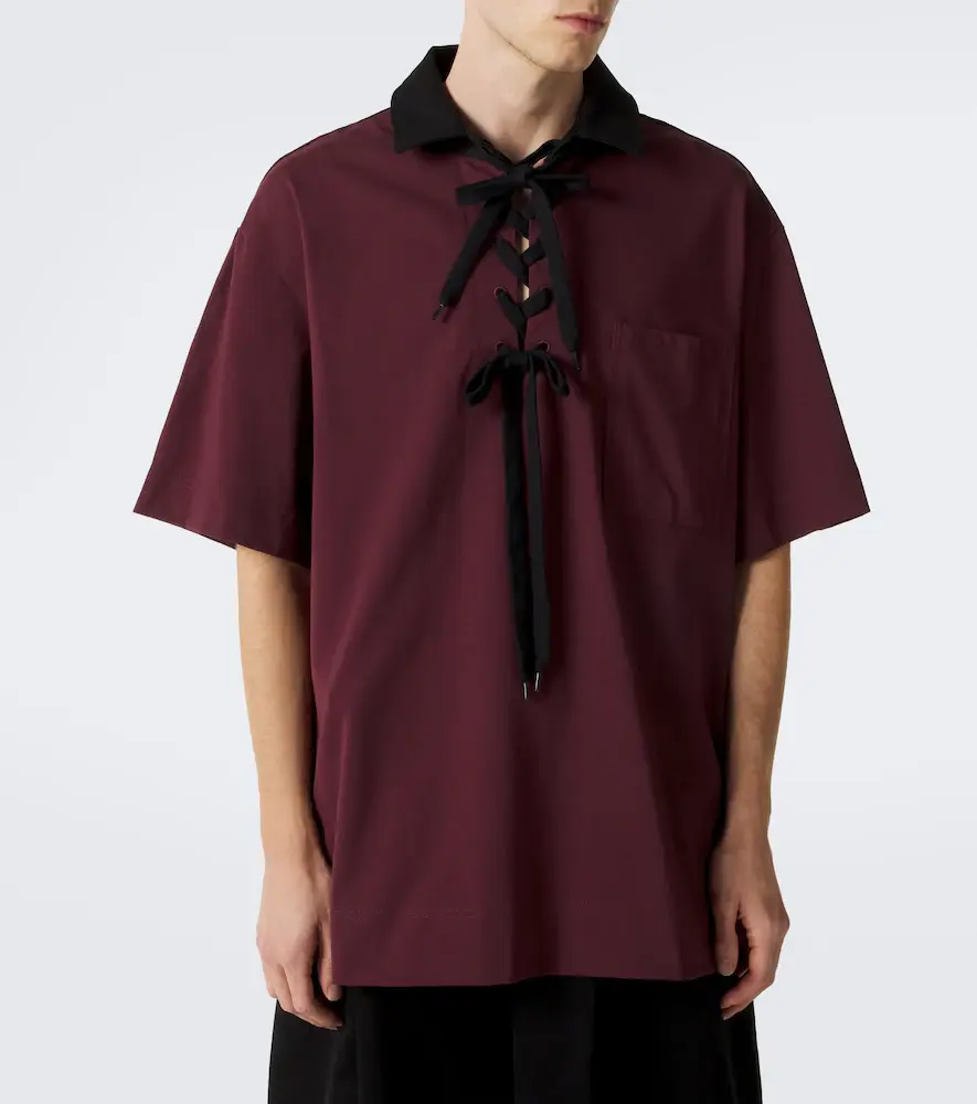Simone Rocha Lace-up cotton polo shirt | Thumbnail 3 Simone Rocha Lace-up cotton polo shirt | Thumbnail 3