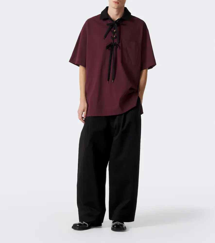Simone Rocha Lace-up cotton polo shirt | Thumbnail 5 Simone Rocha Lace-up cotton polo shirt | Thumbnail 5