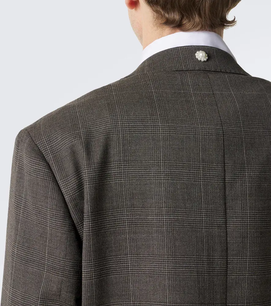 Simone Rocha Checked embellished wool blazer | Thumbnail 3 Simone Rocha Checked embellished wool blazer | Thumbnail 3