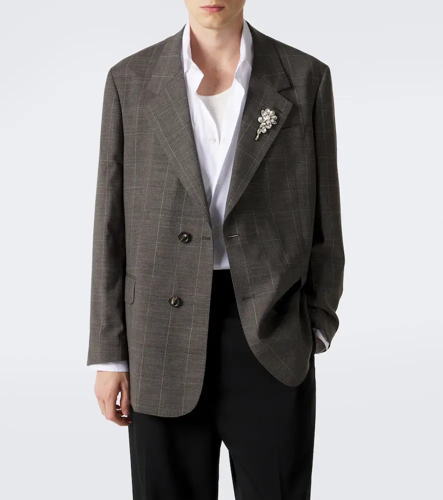 Simone Rocha Checked embellished wool blazer | Thumbnail 8 Simone Rocha Checked embellished wool blazer | Thumbnail 8