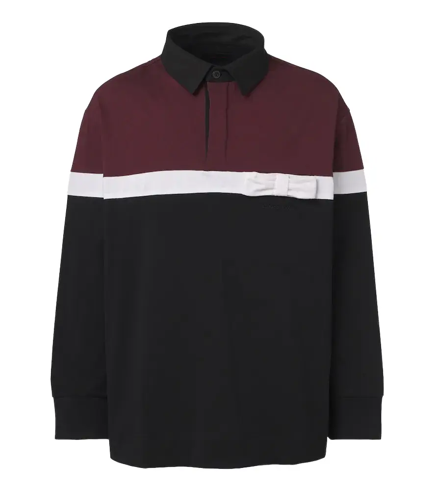 Bow-detail cotton polo shirt Bow-detail cotton polo shirt