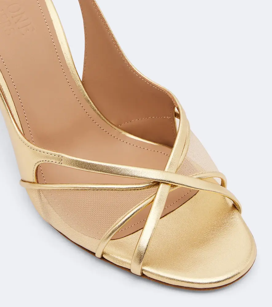 Malone Souliers Petra leather and mesh slingback sandals | Thumbnail 2