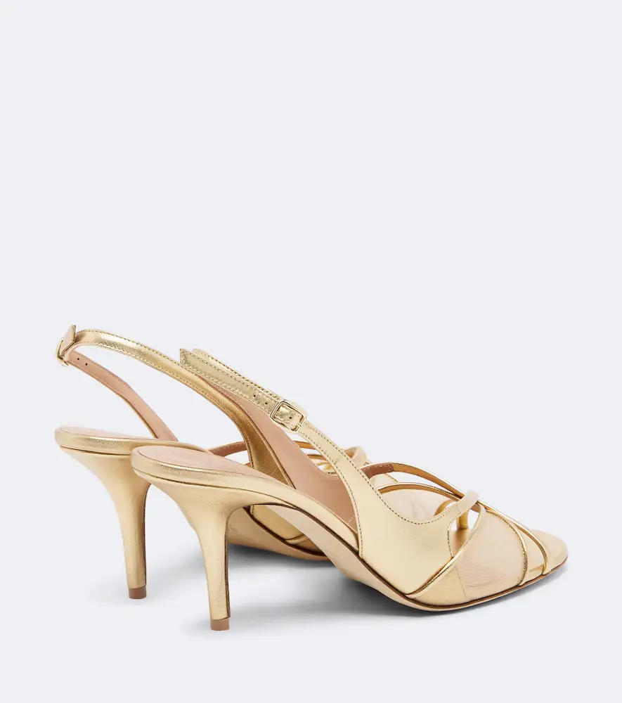 Malone Souliers Petra leather and mesh slingback sandals | Thumbnail 3
