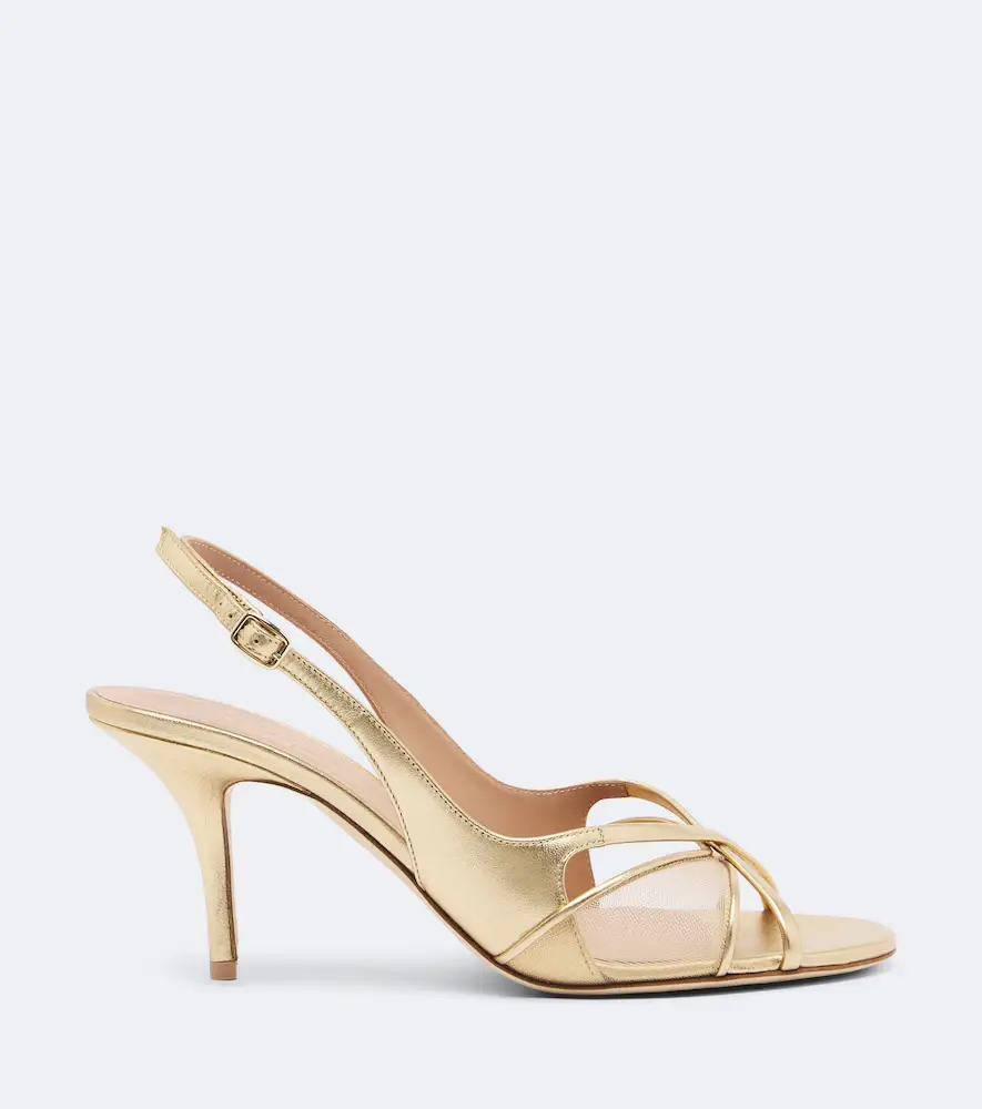Malone Souliers Petra leather and mesh slingback sandals | Thumbnail 4