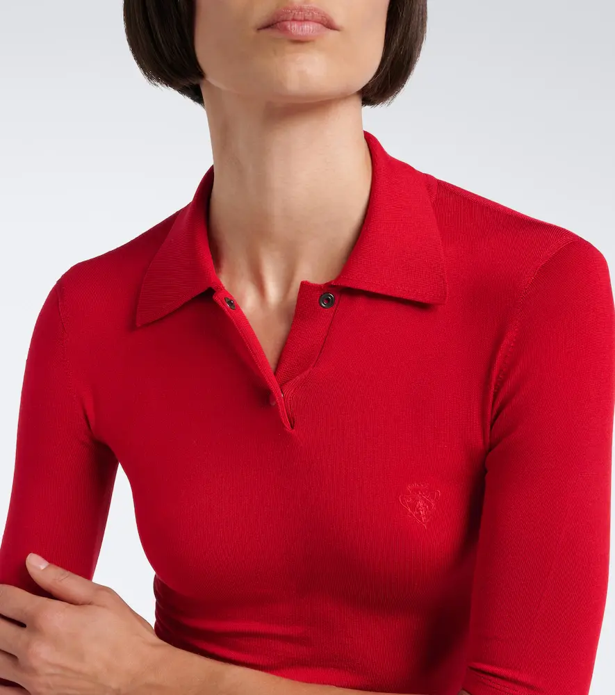 Gucci Knitted silk-blend polo sweater | Thumbnail 2