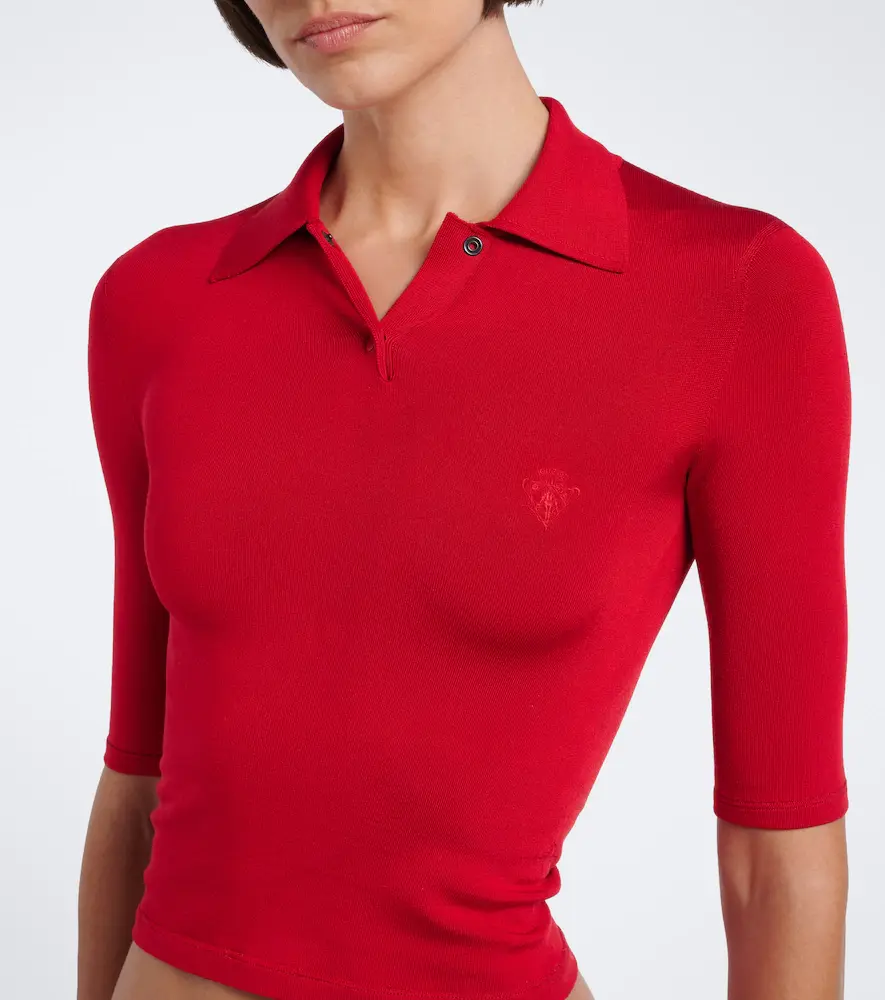 Gucci Knitted silk-blend polo sweater | Thumbnail 3