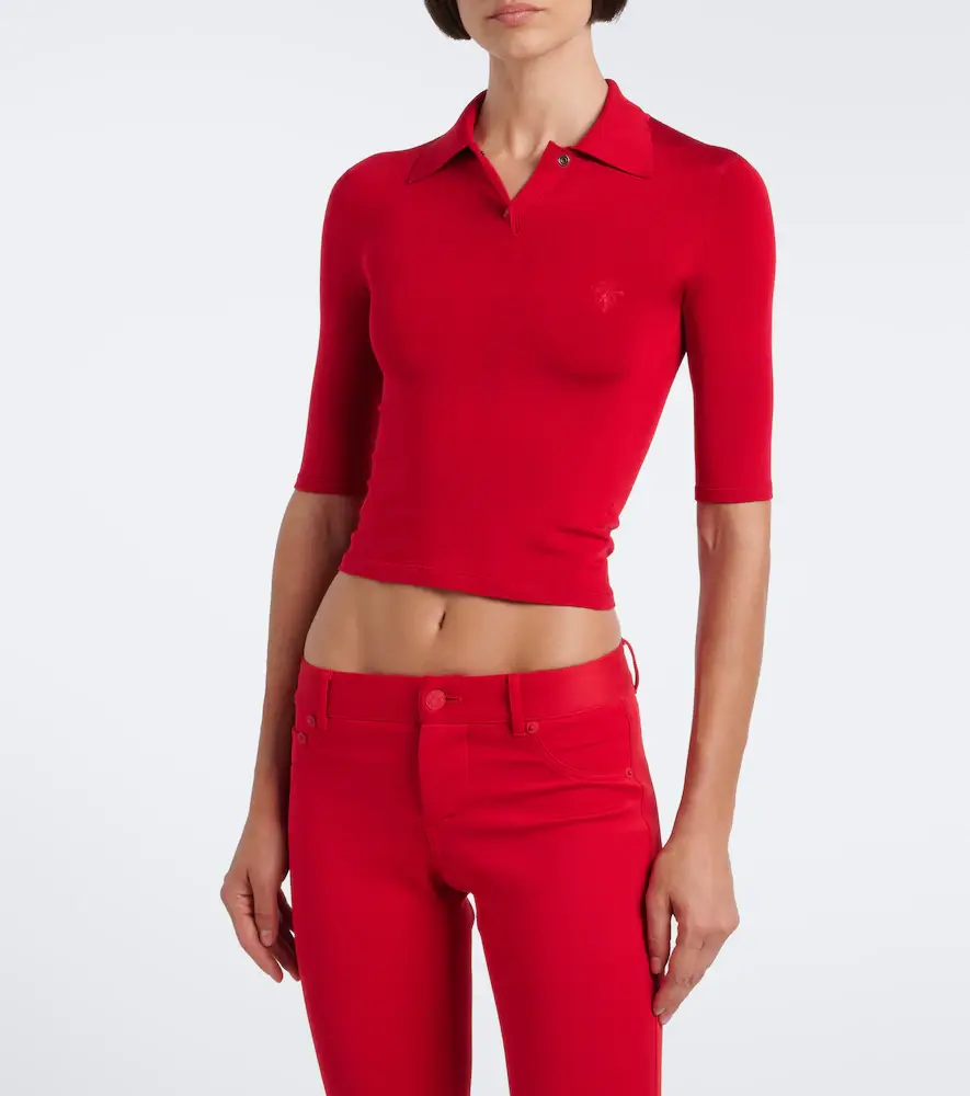 Gucci Knitted silk-blend polo sweater | Thumbnail 6