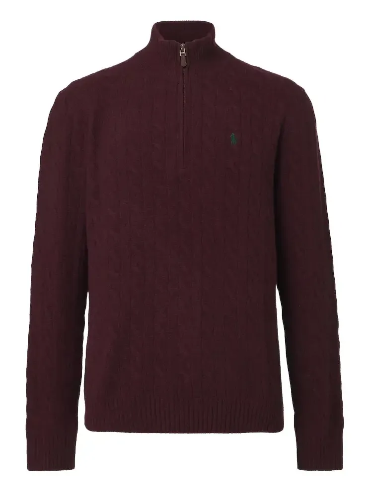Cable-knit wool and cashmere half-zip sweater Cable-knit wool and cashmere half-zip sweater
