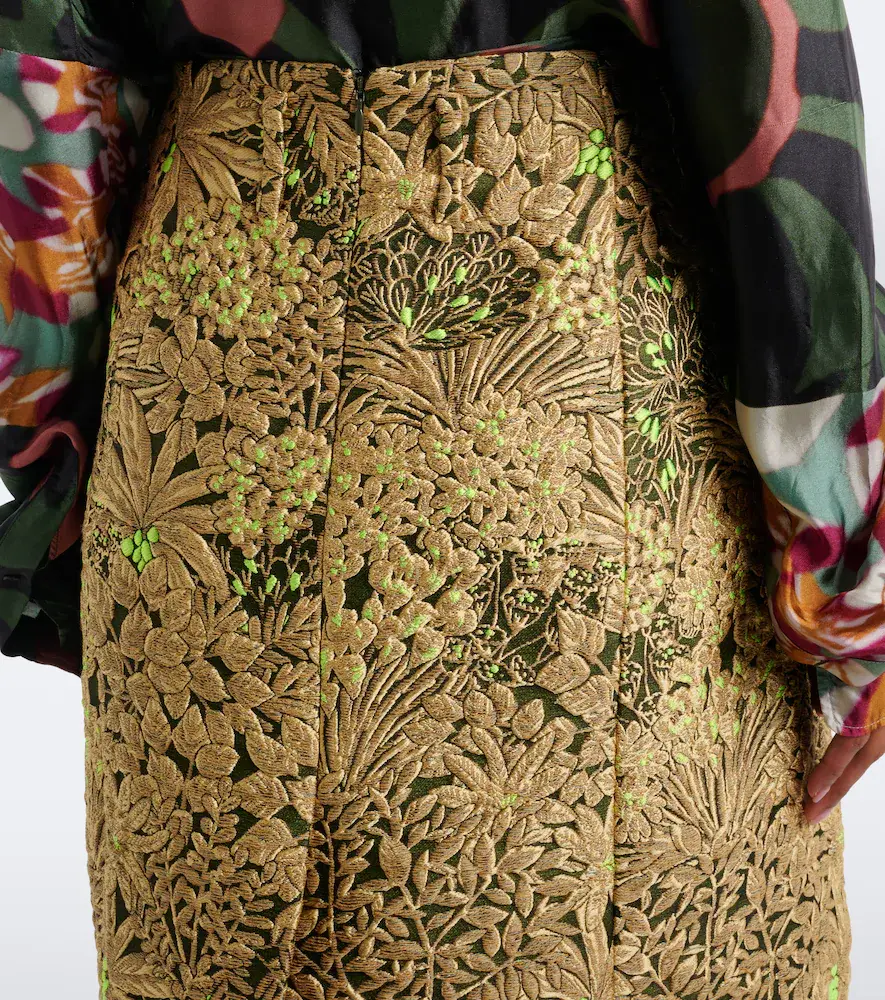 Dries Van Noten Floral jacquard midi skirt | Thumbnail 3 Dries Van Noten Floral jacquard midi skirt | Thumbnail 3