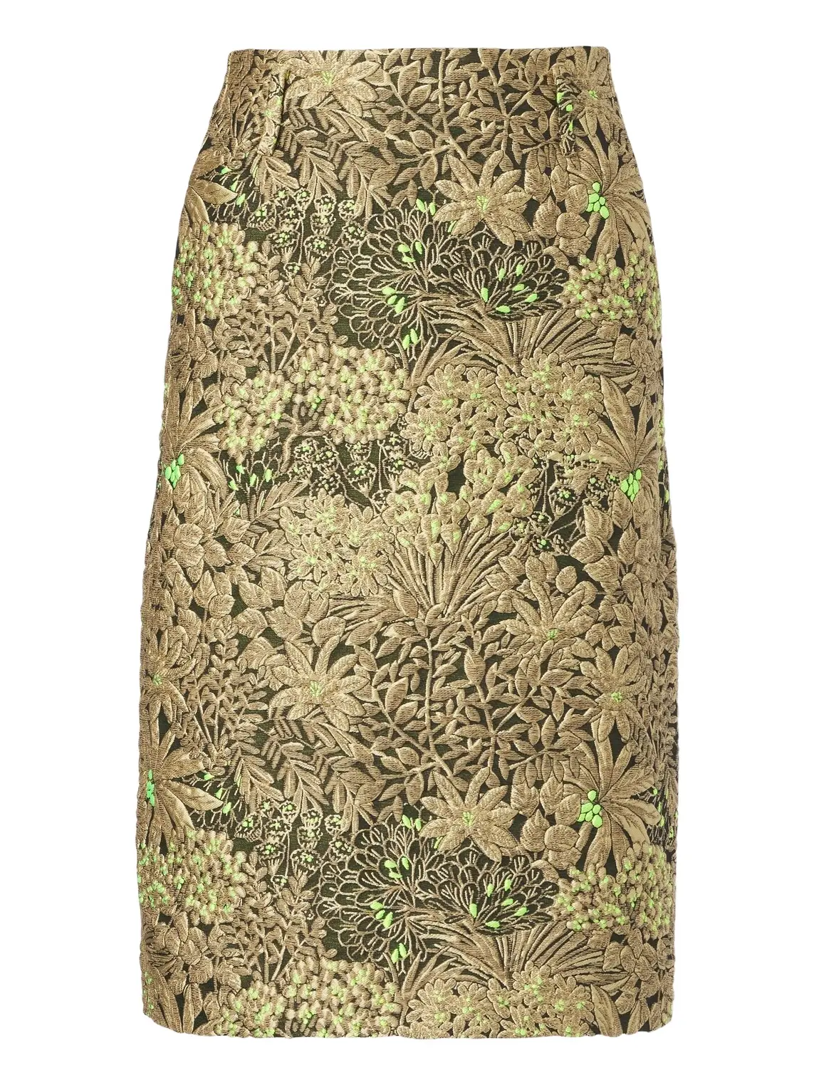 Floral jacquard midi skirt