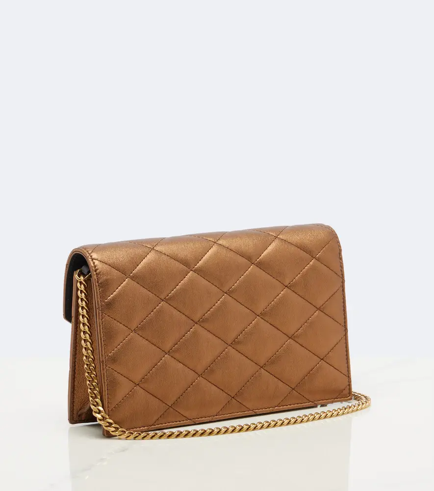 Saint Laurent Paris metallic leather wallet on chain | Thumbnail 2