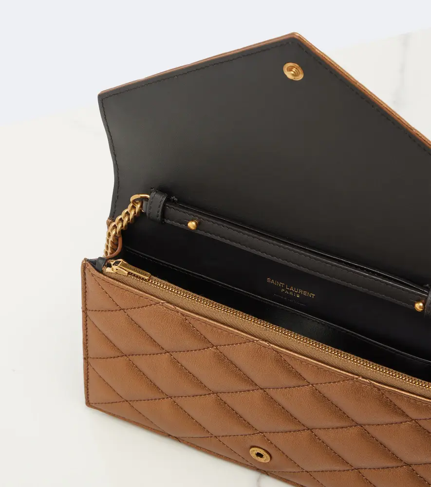 Saint Laurent Paris metallic leather wallet on chain | Thumbnail 3