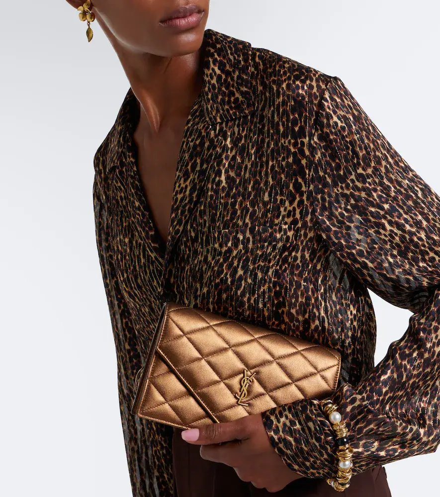 Saint Laurent Paris metallic leather wallet on chain | Thumbnail 7