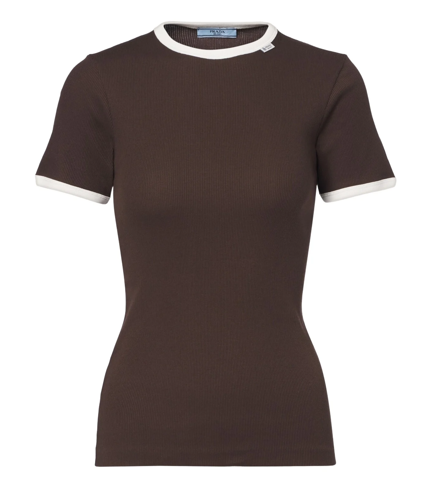 Prada Ribbed-knit cotton T-shirt