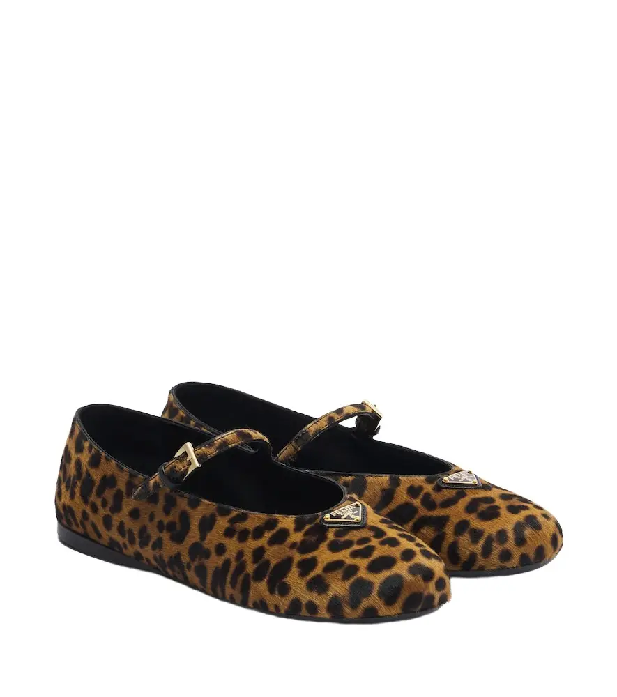 Prada Leopard-print calf hair Mary Jane flats | Image 1 Prada Leopard-print calf hair Mary Jane flats | Image 1