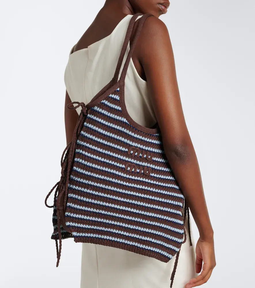 Miu Miu Ivy crochet striped shopper | Thumbnail 7 Miu Miu Ivy crochet striped shopper | Thumbnail 7