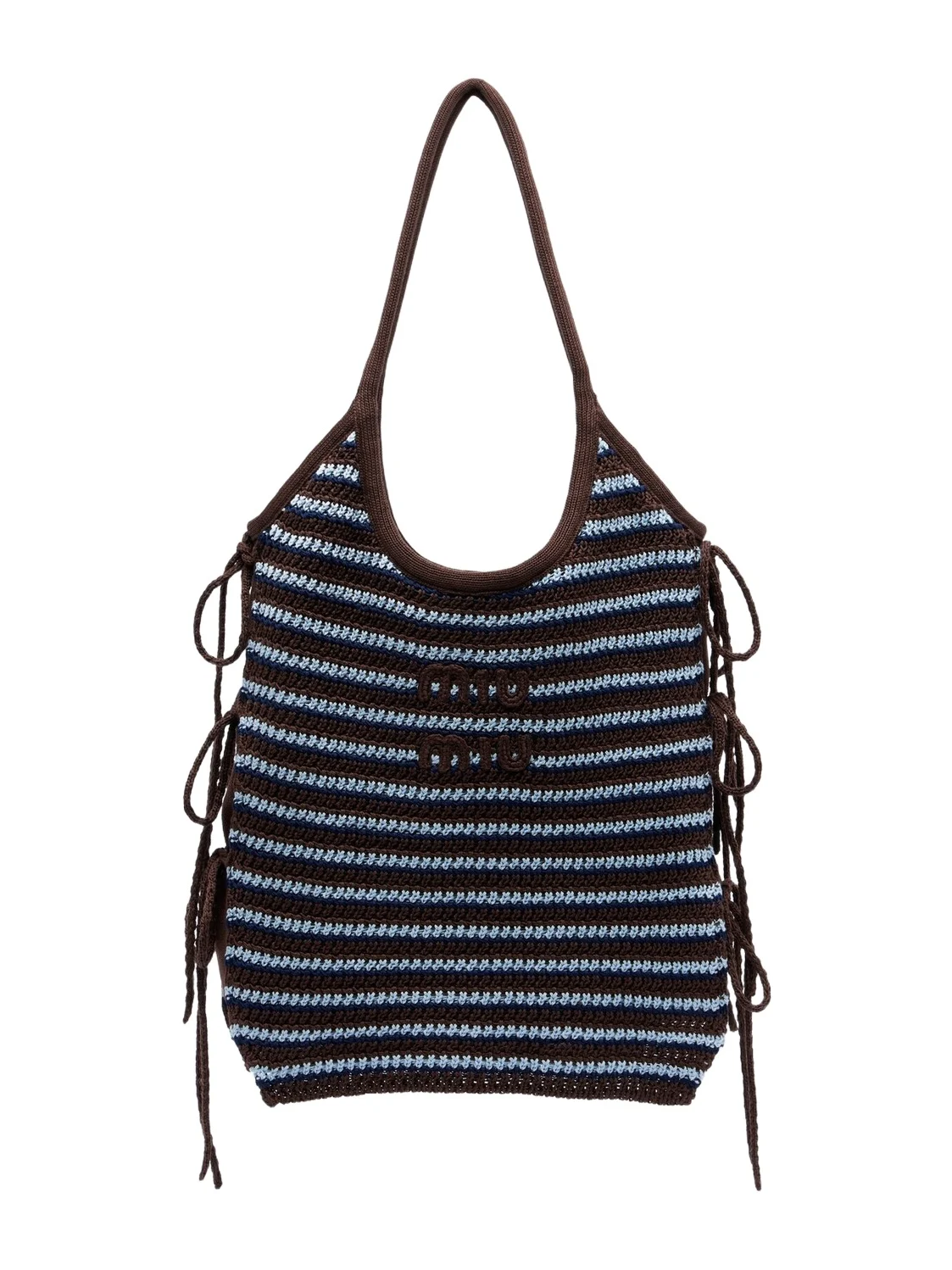 Miu Miu Ivy crochet striped shopper
