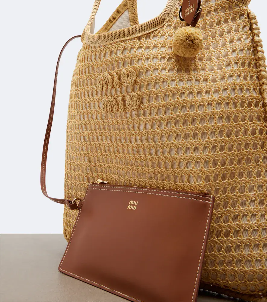Miu Miu Ivy crochet raffia-effect shopper | Thumbnail 3 Miu Miu Ivy crochet raffia-effect shopper | Thumbnail 3