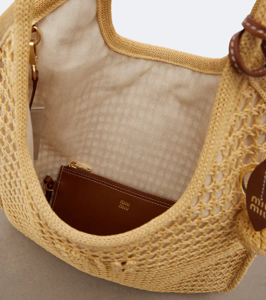 Miu Miu Ivy crochet raffia-effect shopper | Thumbnail 4 Miu Miu Ivy crochet raffia-effect shopper | Thumbnail 4