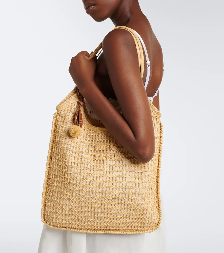 Miu Miu Ivy crochet raffia-effect shopper | Thumbnail 5 Miu Miu Ivy crochet raffia-effect shopper | Thumbnail 5