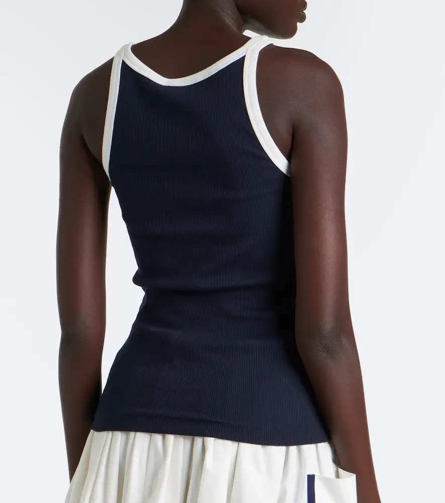 Prada Ribbed-knit cotton tank top | Thumbnail 2 Prada Ribbed-knit cotton tank top | Thumbnail 2