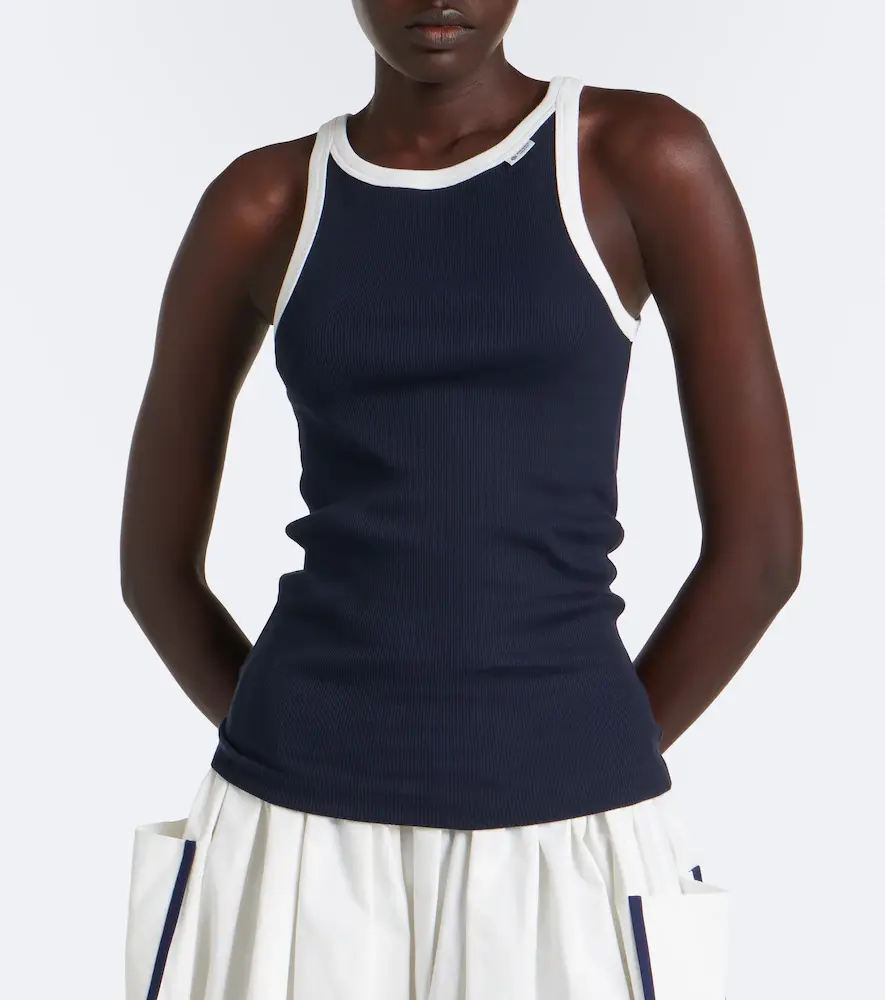 Prada Ribbed-knit cotton tank top | Thumbnail 3 Prada Ribbed-knit cotton tank top | Thumbnail 3