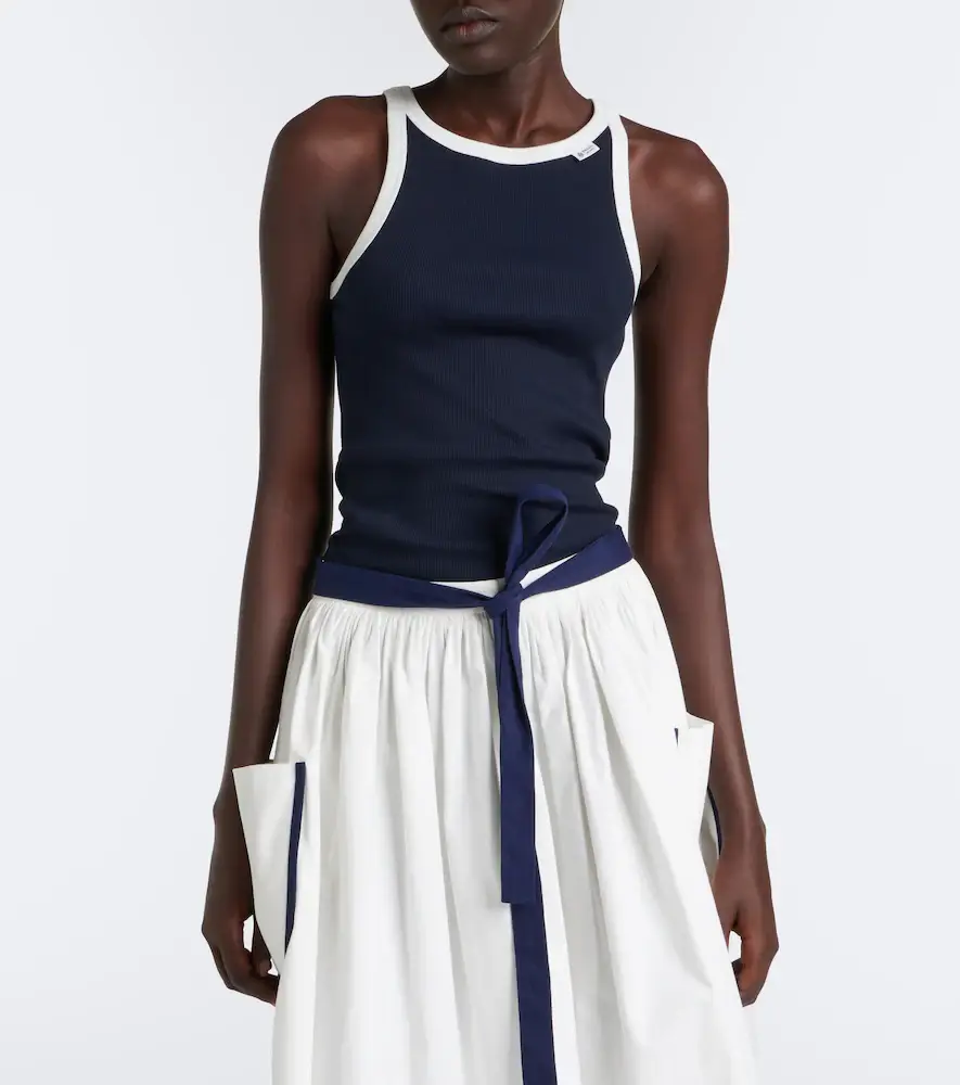 Prada Ribbed-knit cotton tank top | Thumbnail 6 Prada Ribbed-knit cotton tank top | Thumbnail 6