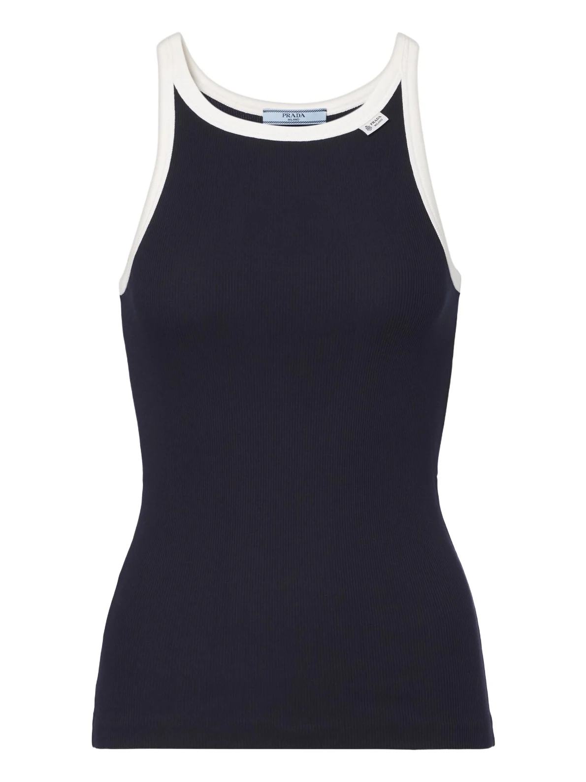 Ribbed-knit cotton tank top