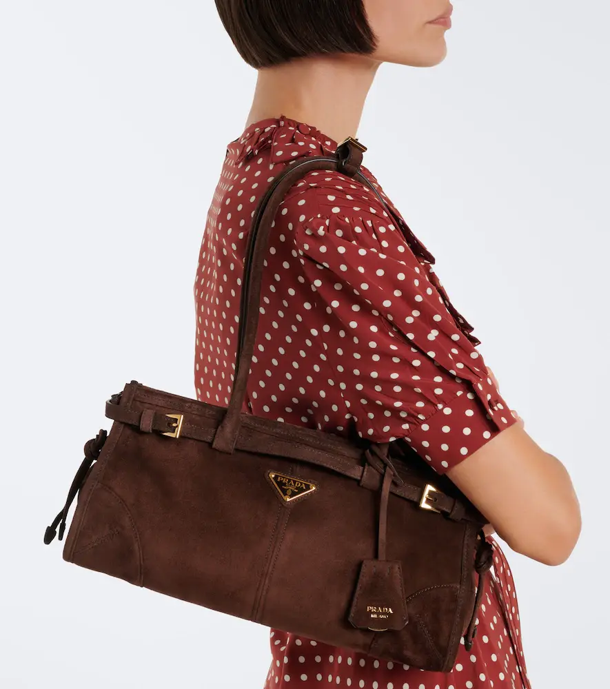 Prada Bonnie Medium suede shoulder bag | Thumbnail 8 Prada Bonnie Medium suede shoulder bag | Thumbnail 8