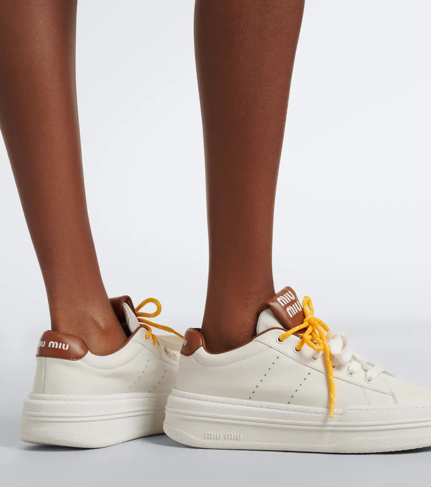 Miu Miu Leather platform sneakers | Thumbnail 5 Miu Miu Leather platform sneakers | Thumbnail 5