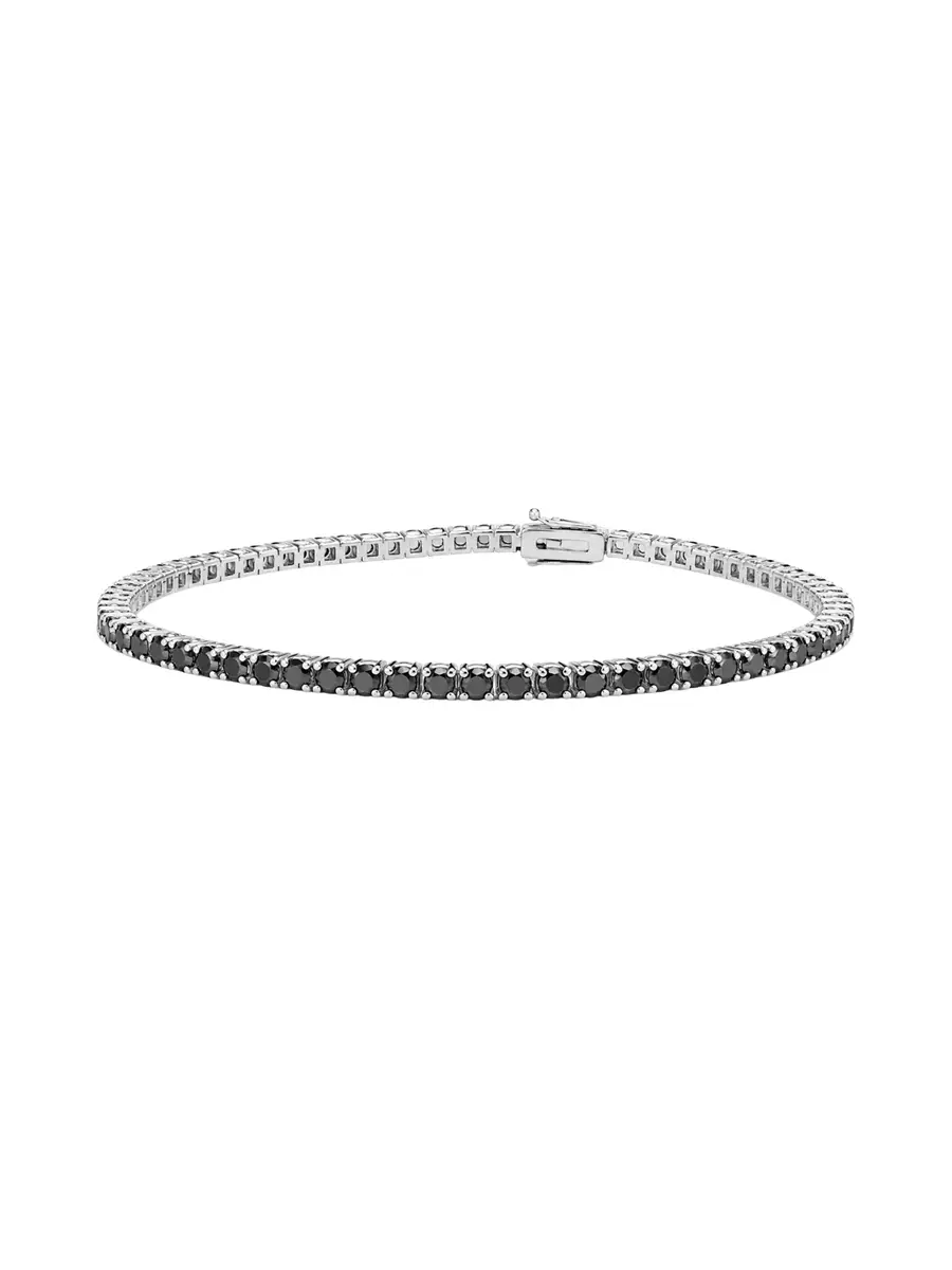 2.28ct Black Diamond 18K Gold Tennis Bracelet