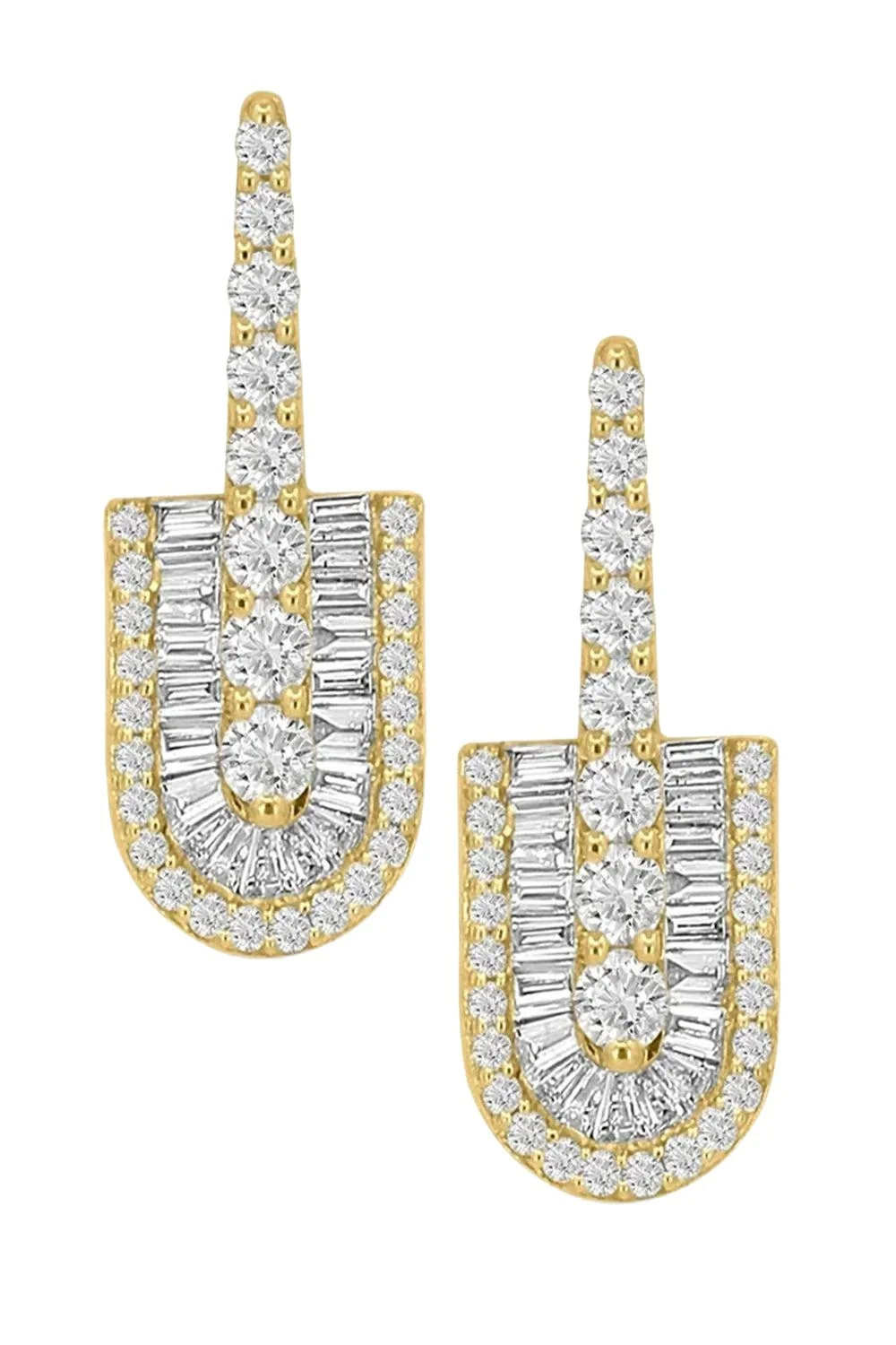 Diamond Baguette U Drop Earrings Diamond Baguette U Drop Earrings