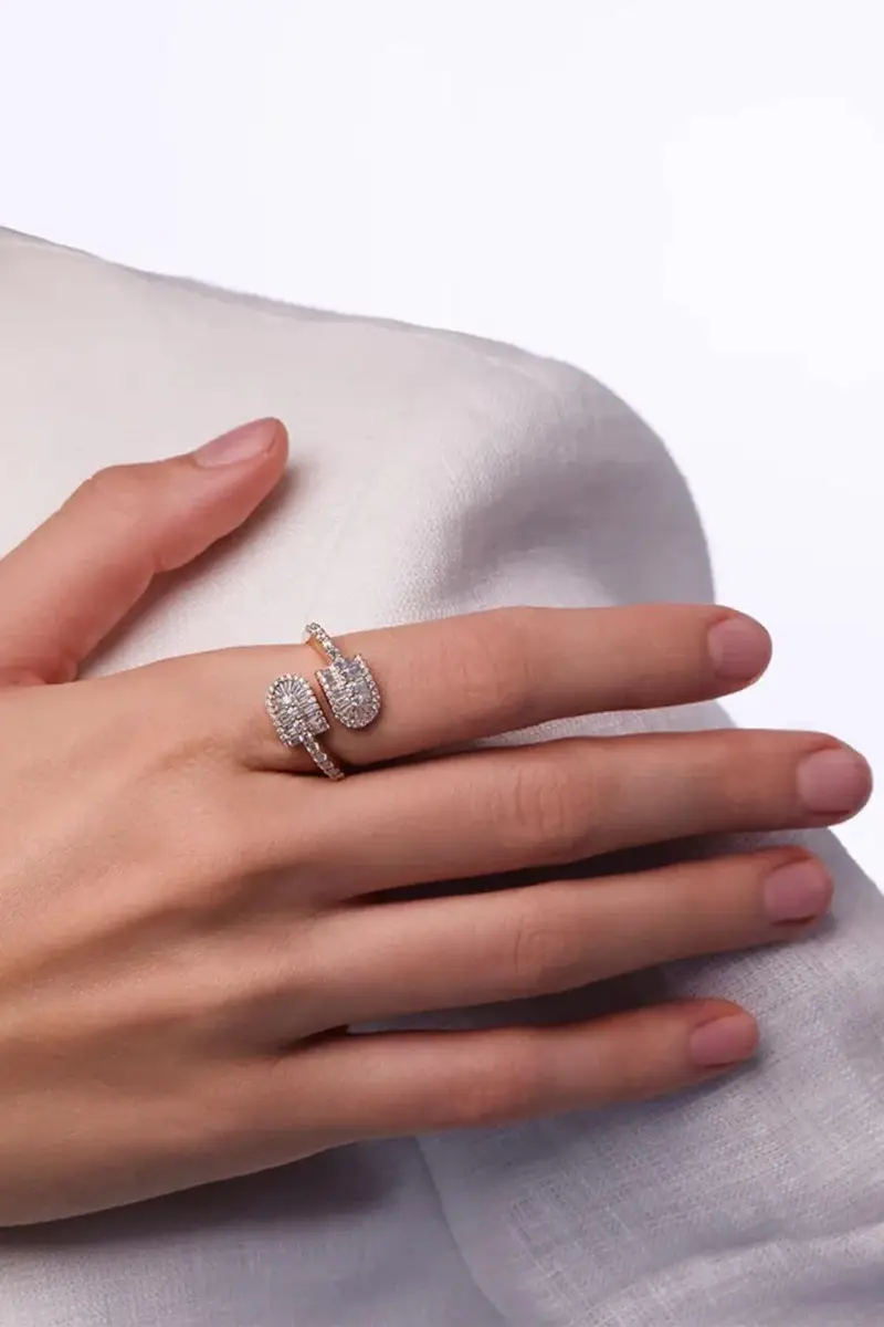 U LOS ANGELES Diamond Baguette U Duo Maxi Ring | Thumbnail 2