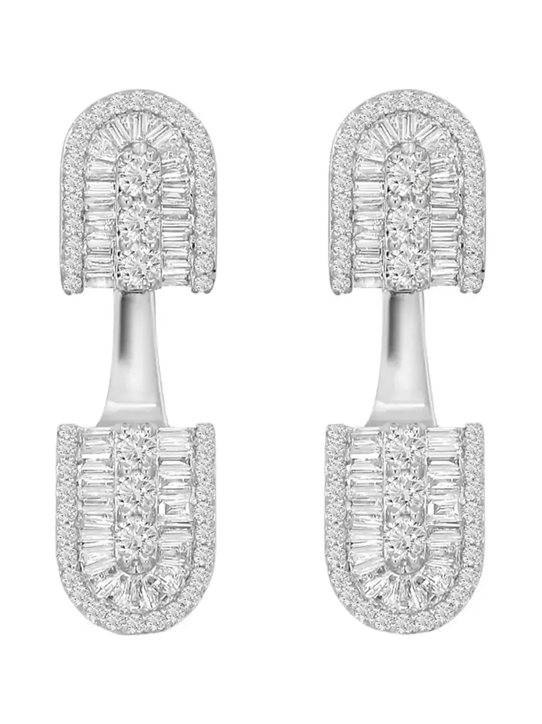 Diamond Baguette U Floating Earrings Diamond Baguette U Floating Earrings