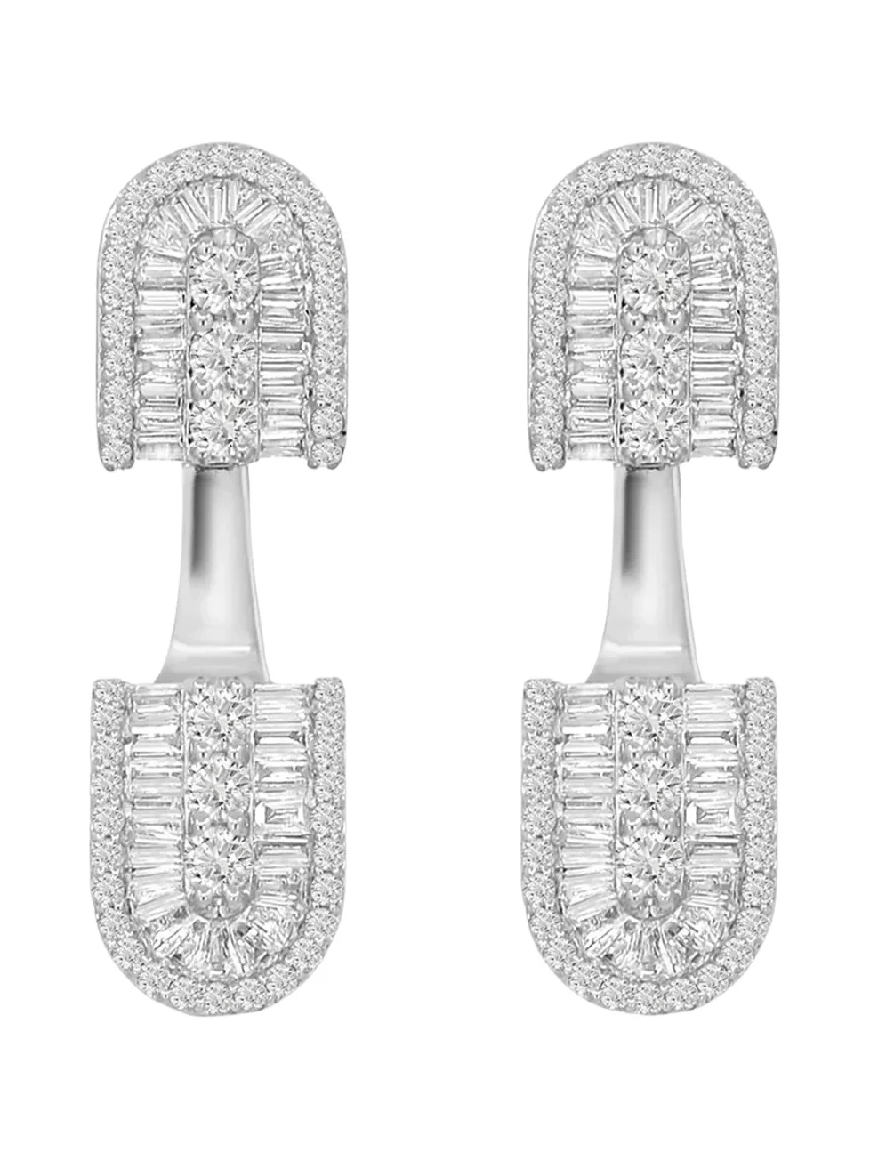 U LOS ANGELES Diamond Baguette U Floating Earrings
